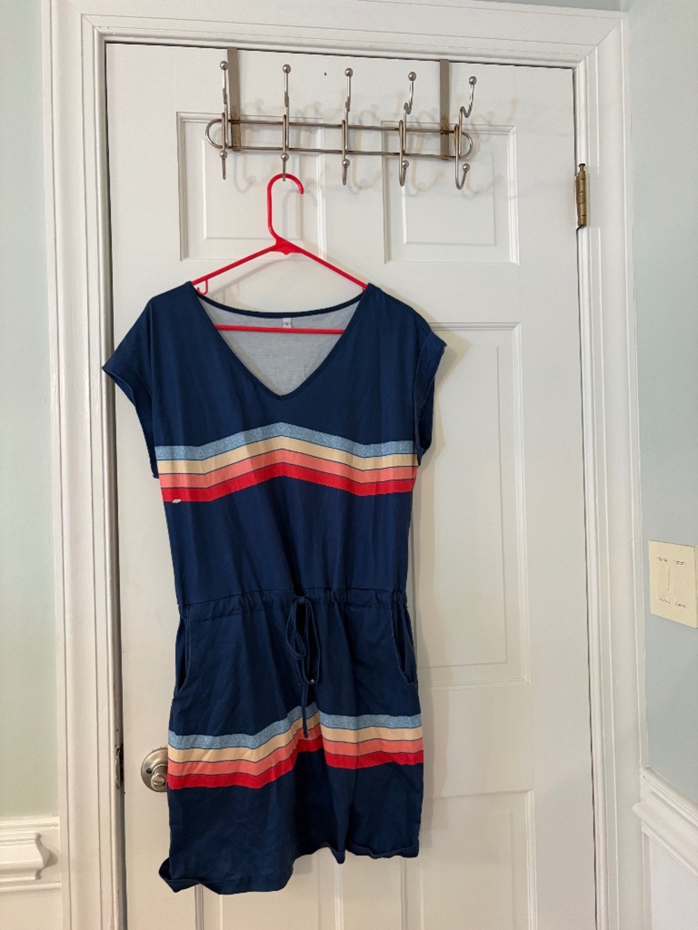 Navy Blue Striped Dress